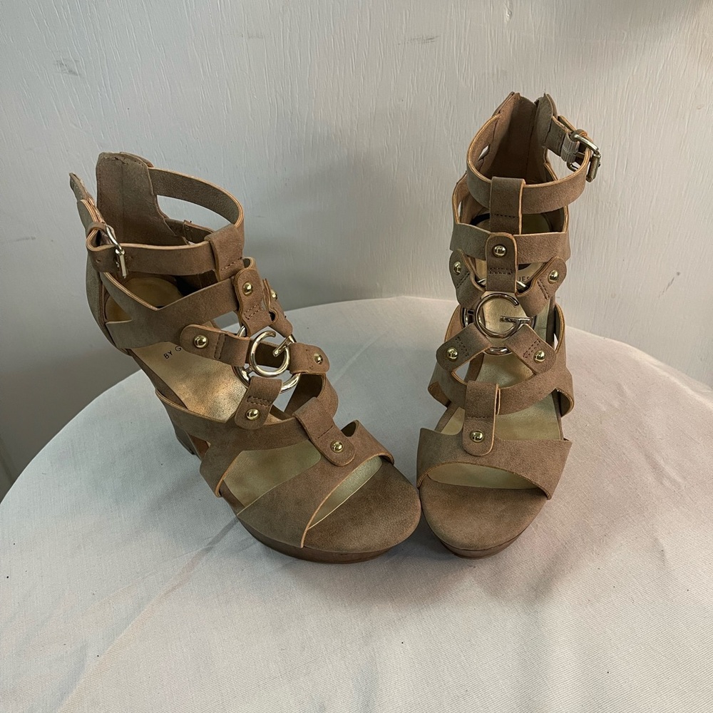G by guess platform suede heels